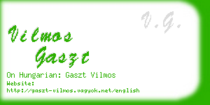 vilmos gaszt business card